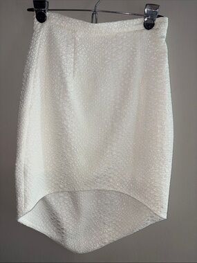 Lumiér by Bariano Women's White Textured High-Low Skirt XS